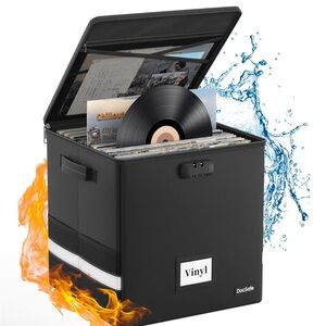 DocSafe Vinyl Record Storage Box fireproof and water resistant